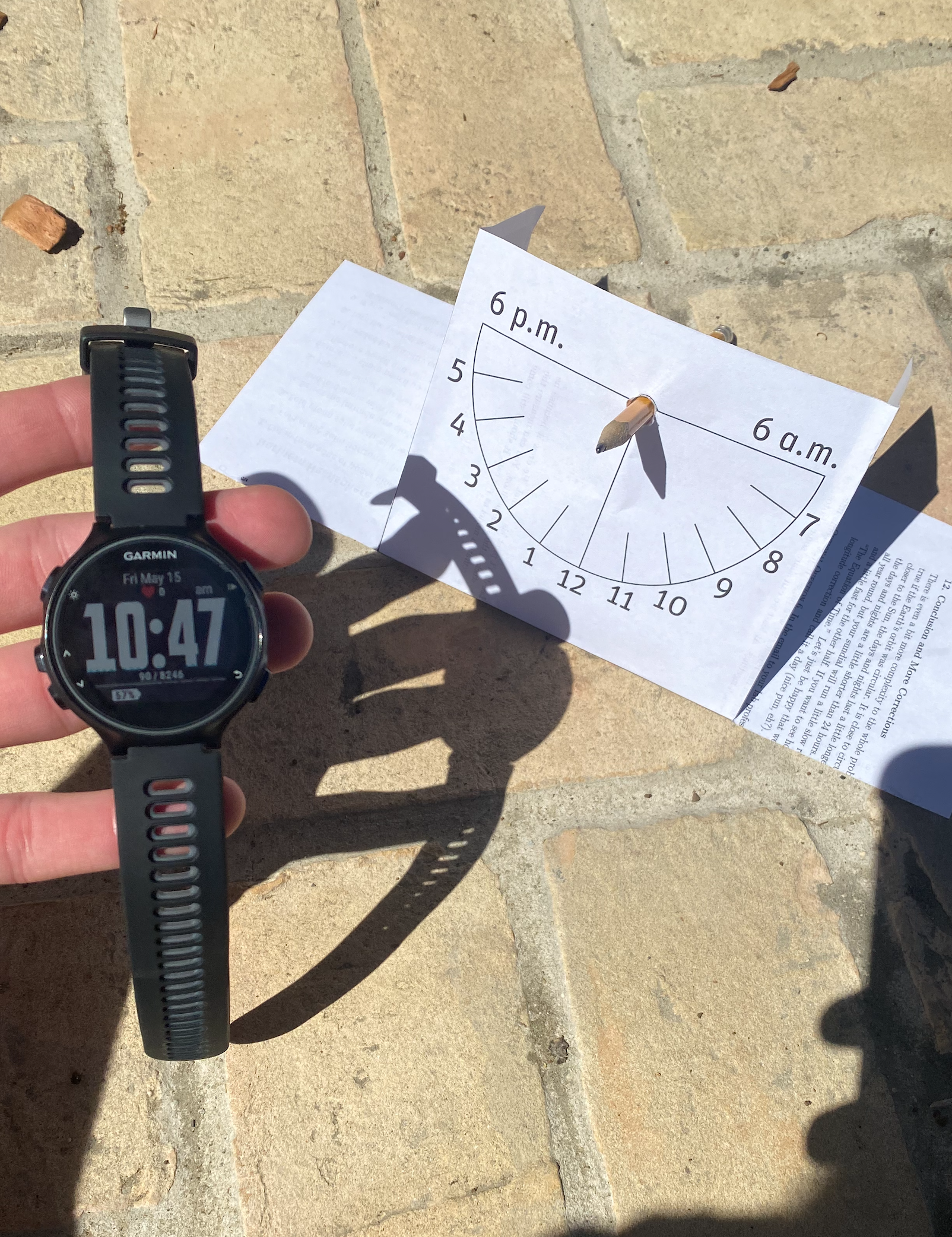 Hand-Drawn and Folded Paper Sundial